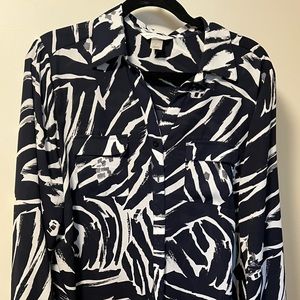 Christopher and banks polyester blue blouse.